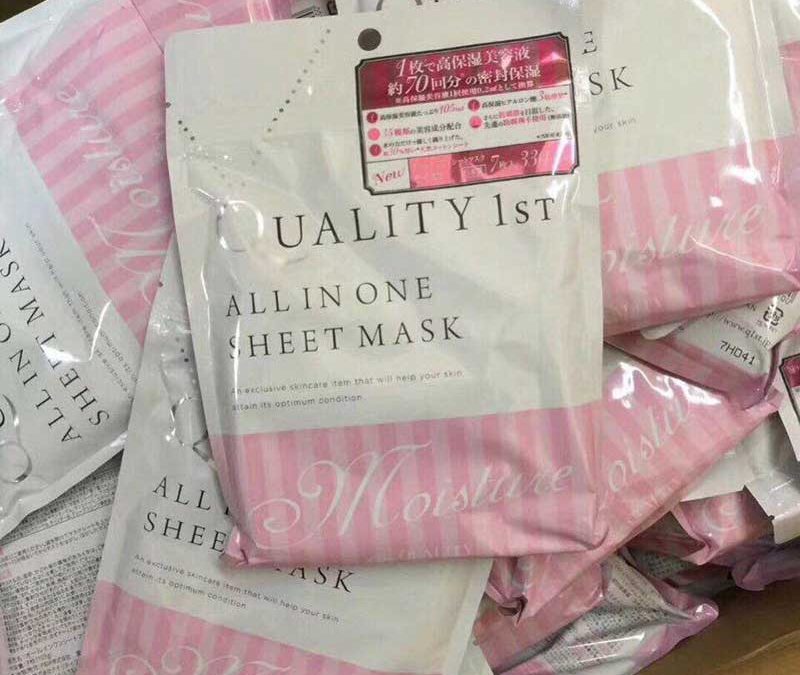 Mặt nạ Quality 1st All in One Sheet Mask xanh – Giúp da trắng mịn màng – Túi 5 miếng